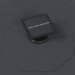Berkfield Home Wall-mounted Parasol with LEDs & Metal Pole 300 cm Anthracite in Black - thumbnail 6