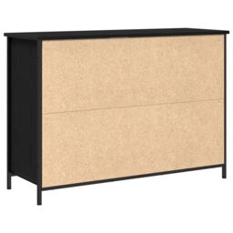 Berkfield Home Sideboard Black Oak 100x35x70 cm Engineered Wood & Steel - Size: 100 x 35 x 70 cm - thumbnail 5
