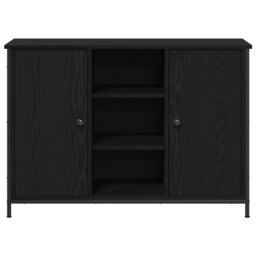 Berkfield Home Sideboard Black Oak 100x35x70 cm Engineered Wood & Steel - Size: 100 x 35 x 70 cm - thumbnail 6