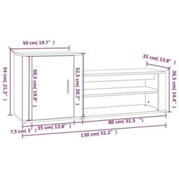 Berkfield Home Shoe Cabinet Grey Sonoma 130x35x54 cm Engineered Wood - Size: 130 x 35 x 54 cm - thumbnail 9