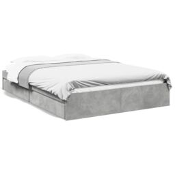 Berkfield Home Bed Frame with Drawers without Mattress Concrete Grey 150x200 cm King Size - thumbnail 2