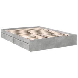 Berkfield Home Bed Frame with Drawers without Mattress Concrete Grey 150x200 cm King Size - thumbnail 6