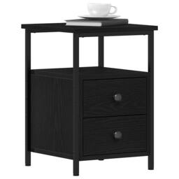 Berkfield Home Modern Bedside Cabinets 2 pcs Black Oak 34x35.5x50 cm Engineered Wood - thumbnail 4
