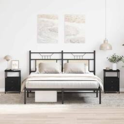 Berkfield Home Modern Bedside Cabinets 2 pcs Black Oak 34x35.5x50 cm Engineered Wood - thumbnail 2
