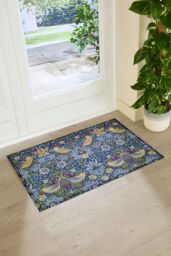Artsy Mats William Morris Strawberry Thief Indoor & Outdoor Doormat - Size: 90 cm x 60 cm - thumbnail 1
