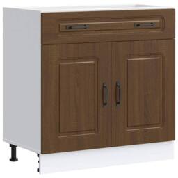 Berkfield Home Kitchen Base Cabinet Kalmar Brown Oak Engineered Wood - thumbnail 2