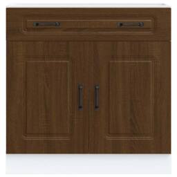 Berkfield Home Kitchen Base Cabinet Kalmar Brown Oak Engineered Wood - thumbnail 4