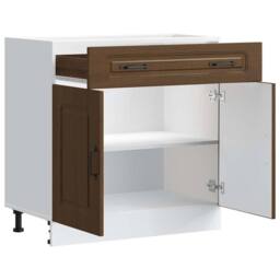 Berkfield Home Kitchen Base Cabinet Kalmar Brown Oak Engineered Wood - thumbnail 5