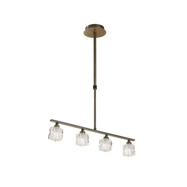Netlighting Ice Ceiling Pendant 4 Light G9 Bar Antique Brass in Bronze - image 1
