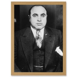 Artery8 Al Capone 1935 Photo Mafia Chicago Gangster The Outfit A4 Artwork Framed Wall Art Print in Light Oak - thumbnail 1