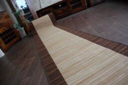 RugsX Anti-Slip Streifen Runner in Brown - Size: 100 cm x 400 cm - thumbnail 4