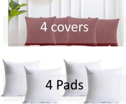 Luxury Living Set of 4 Velvet Chenille Cushions 45cm x 45cm with Removable Covers & Plush Pads - Soft, Stylish Home Décor in Red - Size: 45 cm x 45 cm - thumbnail 3