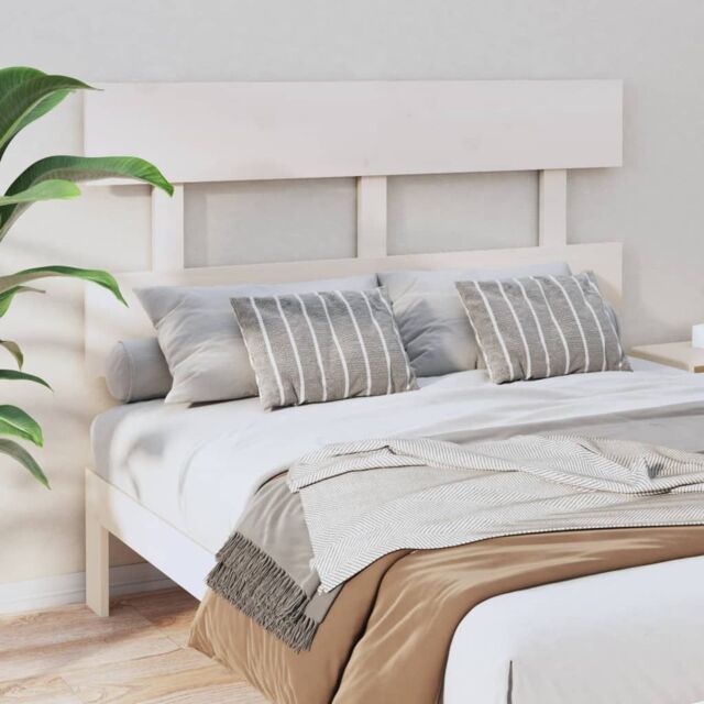 Berkfield Home Bed Headboard White 124x3x81 cm Solid Wood Pine - Size: 124 x 3 x 81 cm - image 1