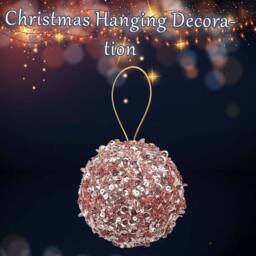 VFM e-Store Christmas Hanging Ball Decoration 20cm x 11cm Pink X 1 - Size: 20 cm x 11 cm - thumbnail 3