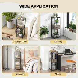 KORVIXA 3 Tier Tall Metal Plant Stand Indoor Plant Table Display Shelf in Grey - thumbnail 5