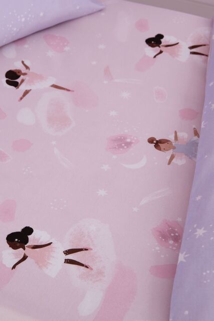 Catherine Lansfield 'Dancing Fairies' Fitted Sheet in Pink - Size: Single - image 1
