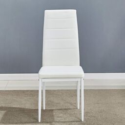 KOSY KOALA Dining Chairs Set of 6 White Leather Kitchen Chairs in Black - thumbnail 2