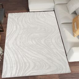 Desire Rugs Hamilton Modern Metallic Sheen Area Rug - Marble Inspired Design in Silver - Size: 200 cm x 290 cm