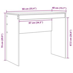 Berkfield Home Writing Desk White Engineered Wood Medium Minimalistic - thumbnail 8