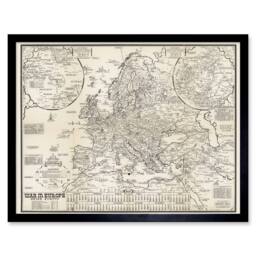 "Artery8 Map Turner 1944 War Europe Dated Events 12x16"" Framed Wall Art in Beige - Size: W12"" x H16""" - thumbnail 1