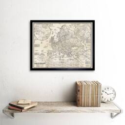 "Artery8 Map Turner 1944 War Europe Dated Events 12x16"" Framed Wall Art in Beige - Size: W12"" x H16""" - thumbnail 2