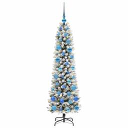 Berkfield Home Stunning Artificial Christmas Tree with 150 LEDs Green & white - thumbnail 1