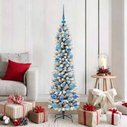 Berkfield Home Stunning Artificial Christmas Tree with 150 LEDs Green & white - thumbnail 2