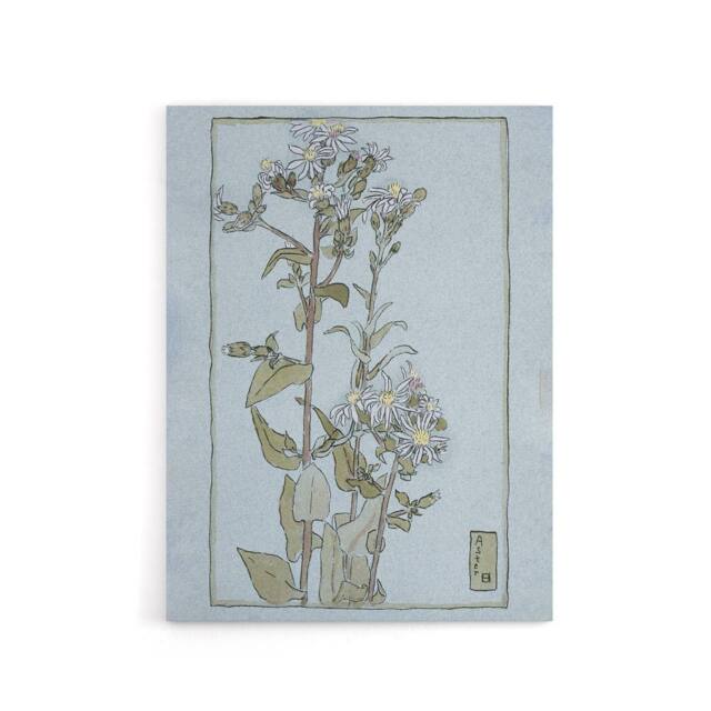 "Artery8 Aster on Green Ground Canvas Wall Art Print Overbeck in Blue - Size: W18"" x H24""" - image 1