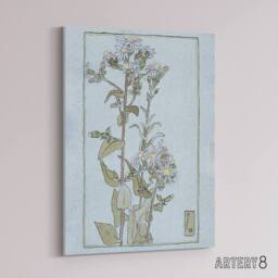 "Artery8 Aster on Green Ground Canvas Wall Art Print Overbeck in Blue - Size: W18"" x H24""" - thumbnail 2