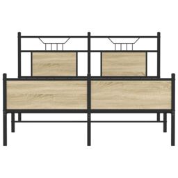 Berkfield Home Bed Frame without Mattress Sonoma Oak 150x200 cm King Size Engineered Wood in Brown - thumbnail 6