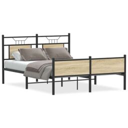 Berkfield Home Bed Frame without Mattress Sonoma Oak 150x200 cm King Size Engineered Wood in Brown - thumbnail 2