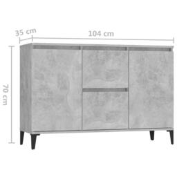 Berkfield Home Sideboard Concrete Grey 104x35x70 cm Engineered Wood - Size: 104 x 35 x 70 cm - thumbnail 7