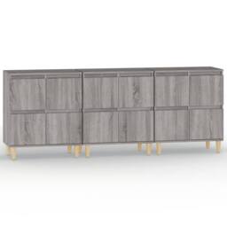 Berkfield Home Sideboards 3 pcs Grey Sonoma 60x35x70 cm Engineered Wood - Size: 60 x 35 x 70 cm - thumbnail 2
