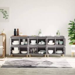 Berkfield Home Sideboards 3 pcs Grey Sonoma 60x35x70 cm Engineered Wood - Size: 60 x 35 x 70 cm - thumbnail 3