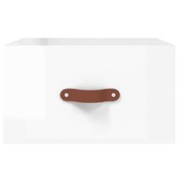 Berkfield Home Wall-mounted Bedside Cabinets 2 pcs High Gloss White 35x35x20 cm - Size: 35 x 35 x 20 cm - thumbnail 6