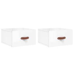 Berkfield Home Wall-mounted Bedside Cabinets 2 pcs High Gloss White 35x35x20 cm - Size: 35 x 35 x 20 cm - thumbnail 1