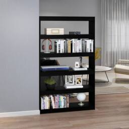 Berkfield Home Book Cabinet/Room Divider Black 100x30x167.5 cm Solid Pinewood - thumbnail 3