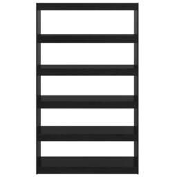Berkfield Home Book Cabinet/Room Divider Black 100x30x167.5 cm Solid Pinewood - thumbnail 5