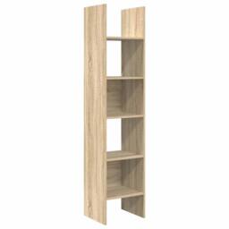 Berkfield Home Modern Book Cabinet Sonoma Oak 40x35x180 cm Engineered Wood in Light Tan - Size: 40 x 35 x 180 cm - thumbnail 3