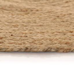 Berkfield Home Area Rug Braided Jute 90 cm Round in Beige - Size: 100 cm diameter - thumbnail 3