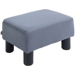 HOMCOM Ottoman Footrest Seat Footstool Chair Luxury Small Microfiber Cloth in Grey - thumbnail 2
