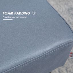 HOMCOM Ottoman Footrest Seat Footstool Chair Luxury Small Microfiber Cloth in Grey - thumbnail 4