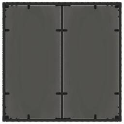 Berkfield Home Garden Table with Glass Top Black 90x90x75 cm Poly Rattan - Size: 90 x 90 x 75 cm - thumbnail 7