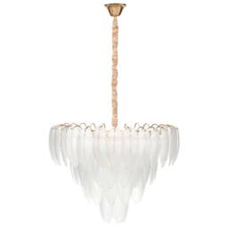 Wyld and Coco 60cm Glamour Chandelier Pendant Lamp Brass Iron Glass Leaf Crystals in Gold - thumbnail 4