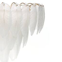 Wyld and Coco 60cm Glamour Chandelier Pendant Lamp Brass Iron Glass Leaf Crystals in Gold - thumbnail 7