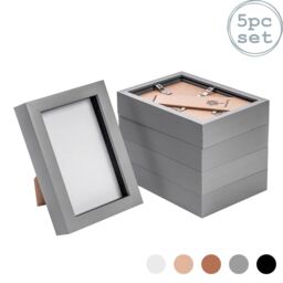 "Nicola Spring 3D Box Photo Frames - 4 x 6"" - Pack of 5 in Grey" - thumbnail 1