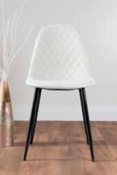 FurnitureboxUK Elina White Marble Effect Scratch Resistant Dining Table & 2 Corona Black Leg Chairs - thumbnail 5