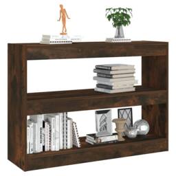 Berkfield Home Classic Book Cabinet/Room Divider Smoked Oak 100x30x72 cm in Brown - Size: 100 x 30 x 72 cm - thumbnail 5