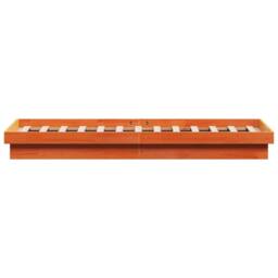 Berkfield Home LED Bed Frame without Mattress Wax Brown 135x190 cm Double Solid Wood - thumbnail 8
