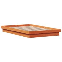 Berkfield Home LED Bed Frame without Mattress Wax Brown 135x190 cm Double Solid Wood - thumbnail 9